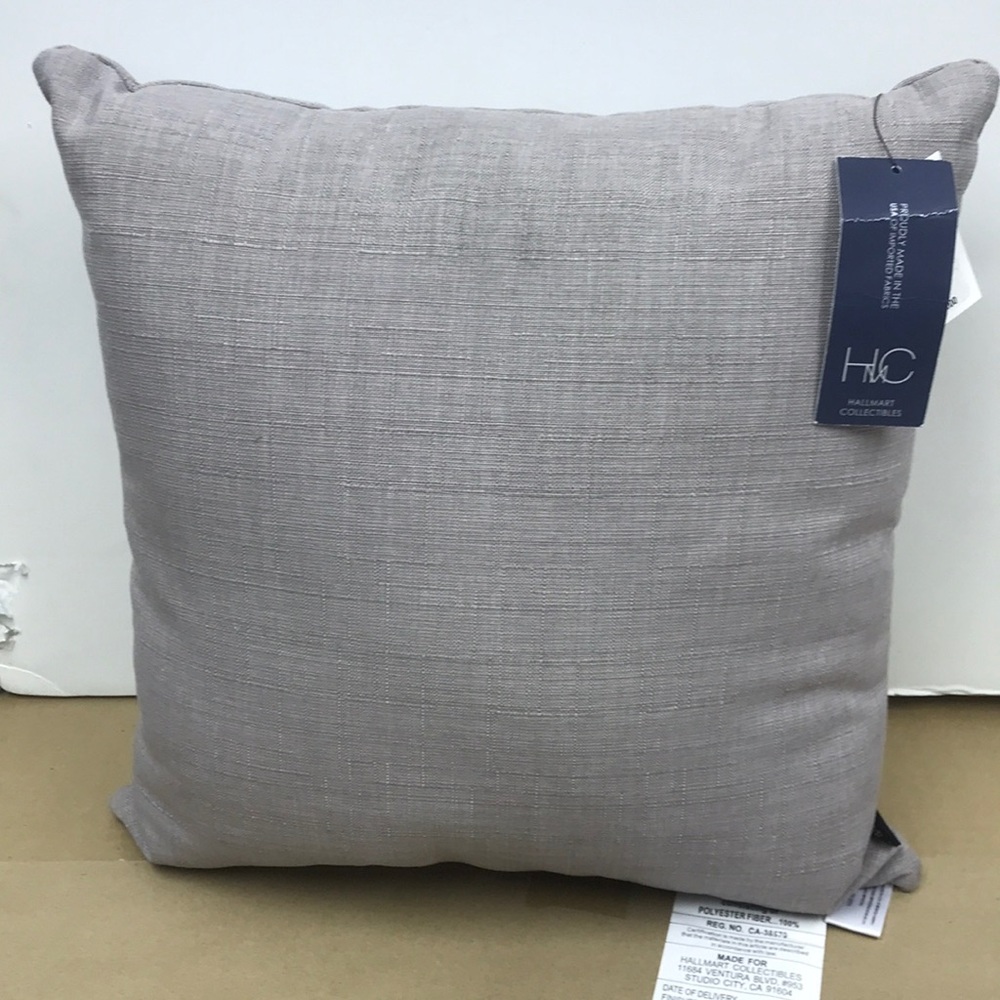 Hallmart Collectibles Gray Textured 18" Square Decorative Pillow